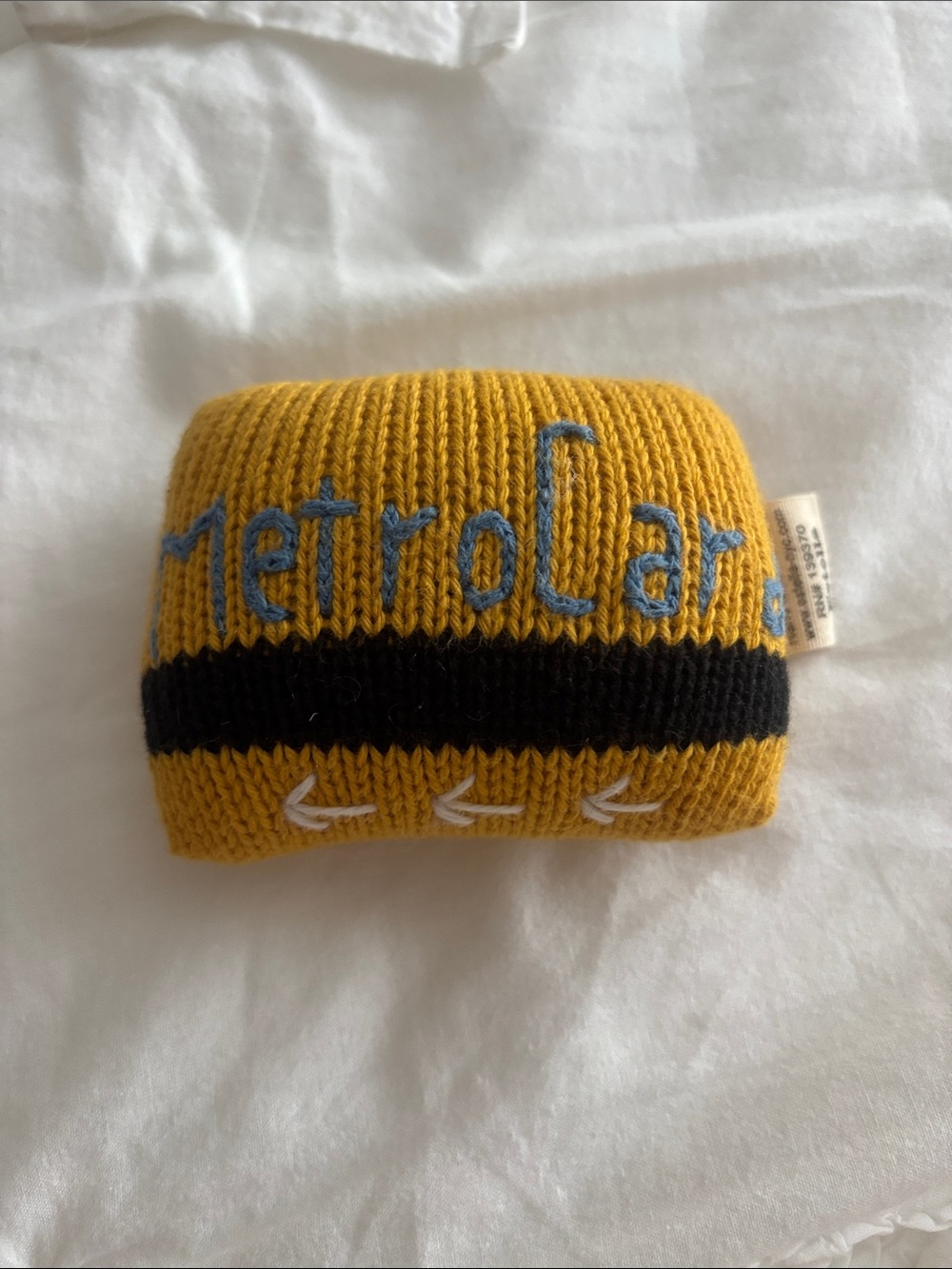 H&M Mustard Yellow and Black Knit MetroCar Plush Toy